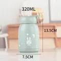 Mint green 320ml stainless steel thermos with cartoon rabbit and portable carry strap - 320ml / Cute Rabbit Blue