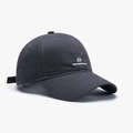 Dark grey washed cotton baseball cap with white number 8 embroidery and adjustable strap - Adjustable / Dark Gray