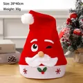 Santa Claus plush hat with 3D beard and embroidery for Christmas party decor, 28x40cm size - Winking Santa Print