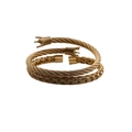 Punk style stainless steel roman crown and twisted rope bracelet set in gold finish - Two-Piece Set / Gold 2-Piece Set