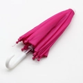 Closed pink doll umbrella with white curved handle and beads for 18 inch dolls - Rose Red