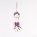 Mini dreamcatcher with purple tree of life design and matching feathers for car decor - Tree of Life Purple Style (B9458)