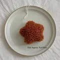 Brown fluffy sherpa star ornament with white hanging cord, 9x9cm compact plush decoration - Star / Brown