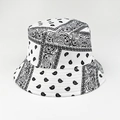 Bob pliable à motif paisley noir et blanc pour une protection solaire en plein air - M (56-58cm) / Blanc