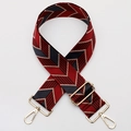 Adjustable woven shoulder strap for bags with red, navy, and black geometric patterns - No. 535