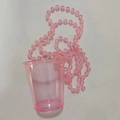 Pink translucent cup with crackle texture bead chain for bride to be party events - Transparent Pink