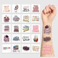 Cartoon Buch lesen temporäre Tattoos für Kinder mit Tieren und lustigen Sprüchen - Lese-Serie 1 (20 Blatt/Packung)