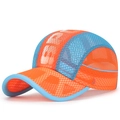 Casquette de baseball en maille pour enfants en orange et bleu clair respirante - Réglable pour Enfants / Orange