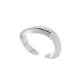 Minimalistische S925 sterling zilveren open ring met onregelmatig golfontwerp - Brede versie / Witgoud