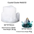 Moule en silicone pour cristaux DIY avec produit fini en résine de taille 54x64x49mm - Moule Cluster de Cristal 03