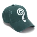 Dettaglio del cappellino in cotone verde scuro effetto usurato con motivo a vortice - Taglia unica / Verde Scuro