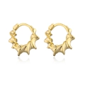 Eleganti orecchini a cerchio ritorti placcati oro 14K con finitura lucida e riflesso - Oro