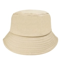 Détail de la couture et de la texture du coton beige du bob sur fond blanc pur - Taille Unique(56-58cm) / Kaki (11)