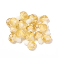 Yellow translucent glass mushroom beads with white spots for DIY jewelry making - 10 Pieces/Pack (14mm x 10mm) / Yellow