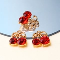 Mini red cherry pendant with gold bowknot for DIY jewelry making and bracelets - Style 22