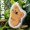 Cute koala shaped cartoon hand towel in yellow coral fleece with a convenient hanging loop - Ginger Koala / Ginger Yellow