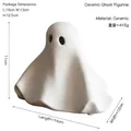 Ceramic ghost home decor figurine in matte white finish measuring 14x12x11 cm - Large