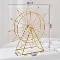 Golden retro iron ferris wheel model decorative ornament with dimension markers - Large (New) / Gold