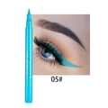 Detailed blue liquid eyeliner pen application and color swatch for vibrant makeup looks - 05# Blue