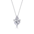 Elegant S925 sterling silver necklace featuring a heart-cut moissanite pendant - Heart Cut Style (P13783) + GRA Certificate