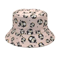 Détail du chapeau bob rose avec motifs de manchots mignons et coutures de haute qualité - M (56-58cm) / Style de Pingouin Rose (1#)