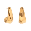 Pendientes minimalistas de acero inoxidable chapados en oro con gancho curvo hueco brillante - Dorado