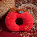 Plush apple-shaped red Christmas cushion with Merry Christmas embroidery and soft texture - Apple Cushion / 42cm