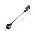 Black 304 stainless steel dessert spoon with unicorn handle and shell head, 17.6cm - Seahorse Spoon / Ultimate Black