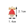 Red and gold enamel reindeer bell charm for DIY jewelry making, size 2.1cm by 1.4cm - 5# Reindeer Bell (1.4CM×2.1CM)