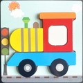 Colorful wooden train engine puzzle for early learning and toddlers development - New Jm 3d Train Head