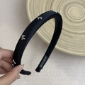Elegant black satin headband with silver metal bows and handmade interior label - Black With Silver Bow Headband