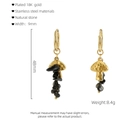 Dettaglio orecchini a fungo placcati oro 18k con specifiche di misura e peso - Stile Fungo (827)