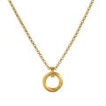 Golden titanium steel heart pendant with round clasp on a minimalist white background - Gold Spring Clasp Chain B / 13mm