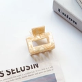 Chic rectangular hollow hair claw clip with cream marble texture in Korean style - Water Ripple Orange