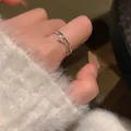 S925 sterling silver ring featuring a white pearl detail with a double-layered band - Minimalist Artificial Pearl Style (J3017)