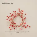 Mini Christmas berry wreath in red and gold finish, 15cm diameter for festive DIY decor - Red Small Garland (15cm/30g)