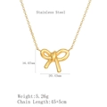 Collier avec pendentif nœud doré en acier inoxydable et détails des dimensions - LN1950 / Doré