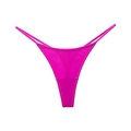 Hot pink ice silk thong with thin straps and a glossy seamless finish for women - Fluorescent Pink