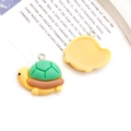 Cute green and yellow resin turtle charm pendant for DIY jewelry making accessories - 1pc Green Resin Turtle 22x24mm