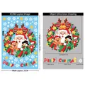 Christmas static window decals set featuring Santa Claus reindeer and snowman motifs - XC060 Garland Santa Claus