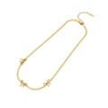 Golden stainless steel snake chain necklace featuring triple bow pendants for women - Triple Bowknot Snake Chain Necklace (4#)