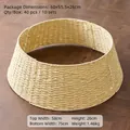 Weihnachtsbaumständer aus Naturgeflecht, oben 58 cm breit und unten 75 cm breit - Boden 75cm / Rundes Papierseil Cremeweiß (75cm)