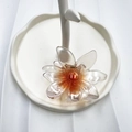 Gradient translucent orange flower hair claw clip with high-quality acrylic finish - Orange (Pearlescent Sun Flower)