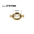 Golden stainless steel fang nipple ring jewelry with 1.2x14mm barbell size dimensions - As Shown / Regular Gold