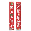 Waterproof red Merry Christmas door banners with reindeer and snowflake festive patterns - YXS-30 Red Merry Christmas Elements