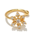 Ear cuff a fiocco di neve placcato oro 18k con sette zirconi trasparenti scintillanti - EGJ0002 Oro