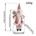 Standing Santa Claus doll in pink sequined outfit with white fur trim and list scroll - Pink Sequin Hat Style