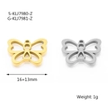 Hollow butterfly DIY charms in gold and silver stainless steel finishes, 16x13mm size - Butterfly Style 7