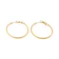 Classic golden hoop earrings featuring a twisted spiral texture and secure snap closure - 40*2mm Gold (KE98613-KFC)