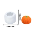3D pumpkin silicone mold for DIY candles and soap with detailed texture and 6.3cm size - Medium 3D Pumpkin / White